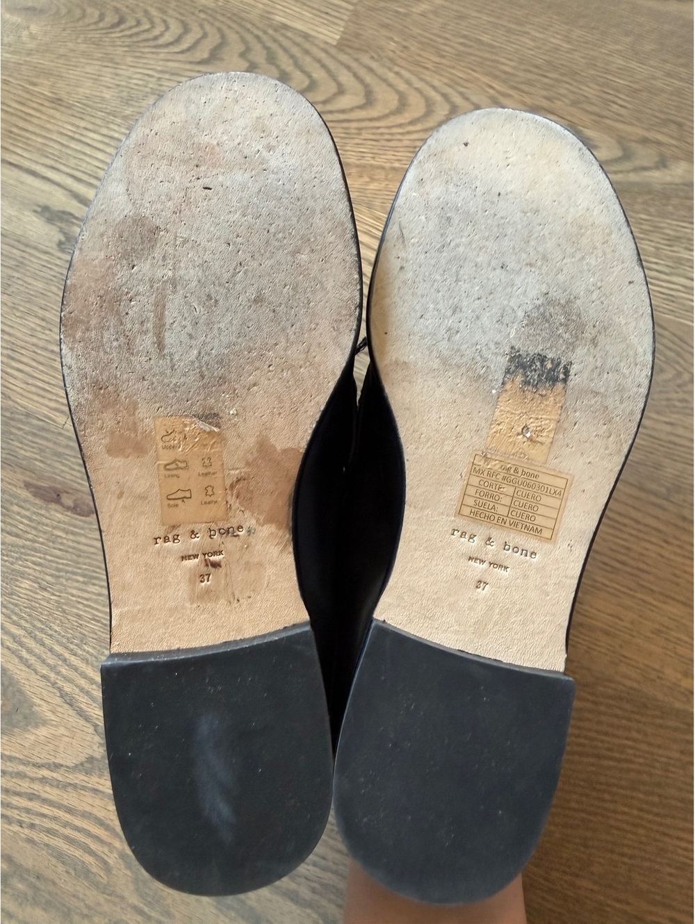 rag & bone Women's Size 7 Black Leather Loafers Slip-Ons - Picture 9 of 10